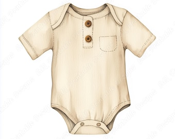 Aquarel babyromper clipart, babykleertjes papier ambachten JPG set (digitale download)