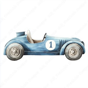 20 Cute Race Car Clip Art, Nursery Sports Car Printable Images, Kids Birthday Racing Car Digital Download, Scrapbooking Paper Crafts JPG Set