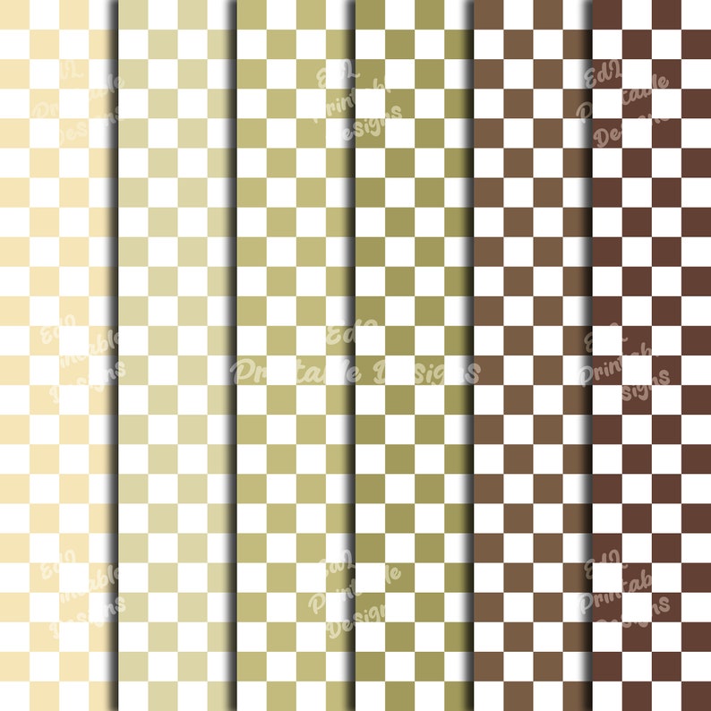 Checkered Digital Paper, Checkerboard Printable Background, Checker