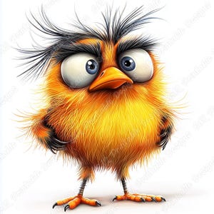 20 imágenes prediseñadas de pájaros extravagantes, imágenes imprimibles de pájaros extravagantes, descarga digital de pájaros divertidos, paquete de papel para álbumes de recortes de pájaros locos en formato JPG