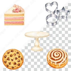 Baking and Bakery PNG Clipart, Printable Kitchen Tool Images, Kitchen Supplies Digital Download, Food Illustration Scrapbooking Paper Bundle