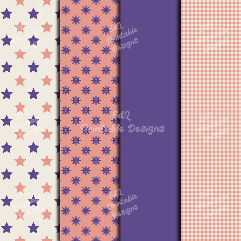 Purple and Pink Digital Paper Pack, Scrapbook Background (set of 24) - Etsy