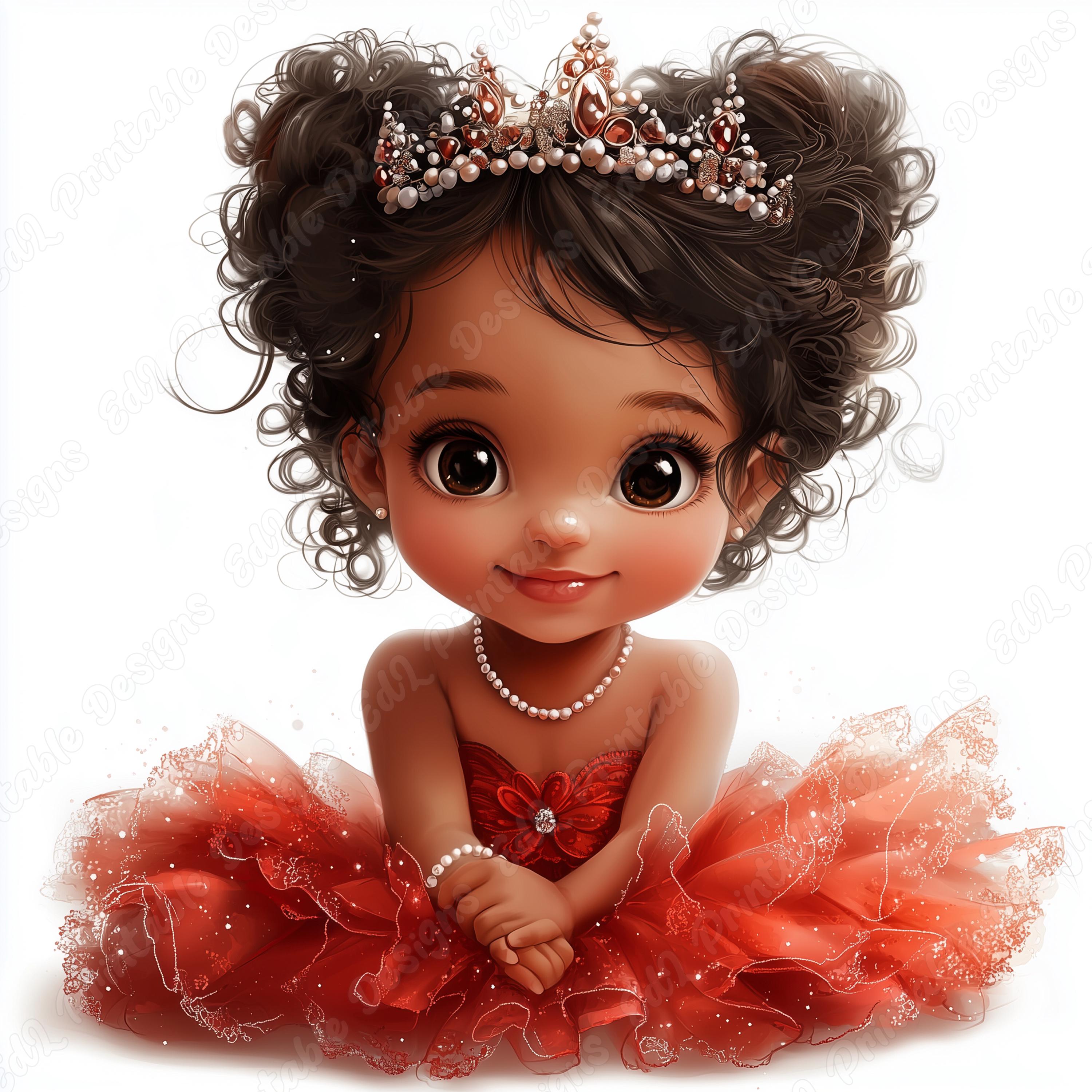 African American Princess Baby Girl Clip Art, Scrapbook Crafts (digital  Download) - Etsy, image size:3000x3000