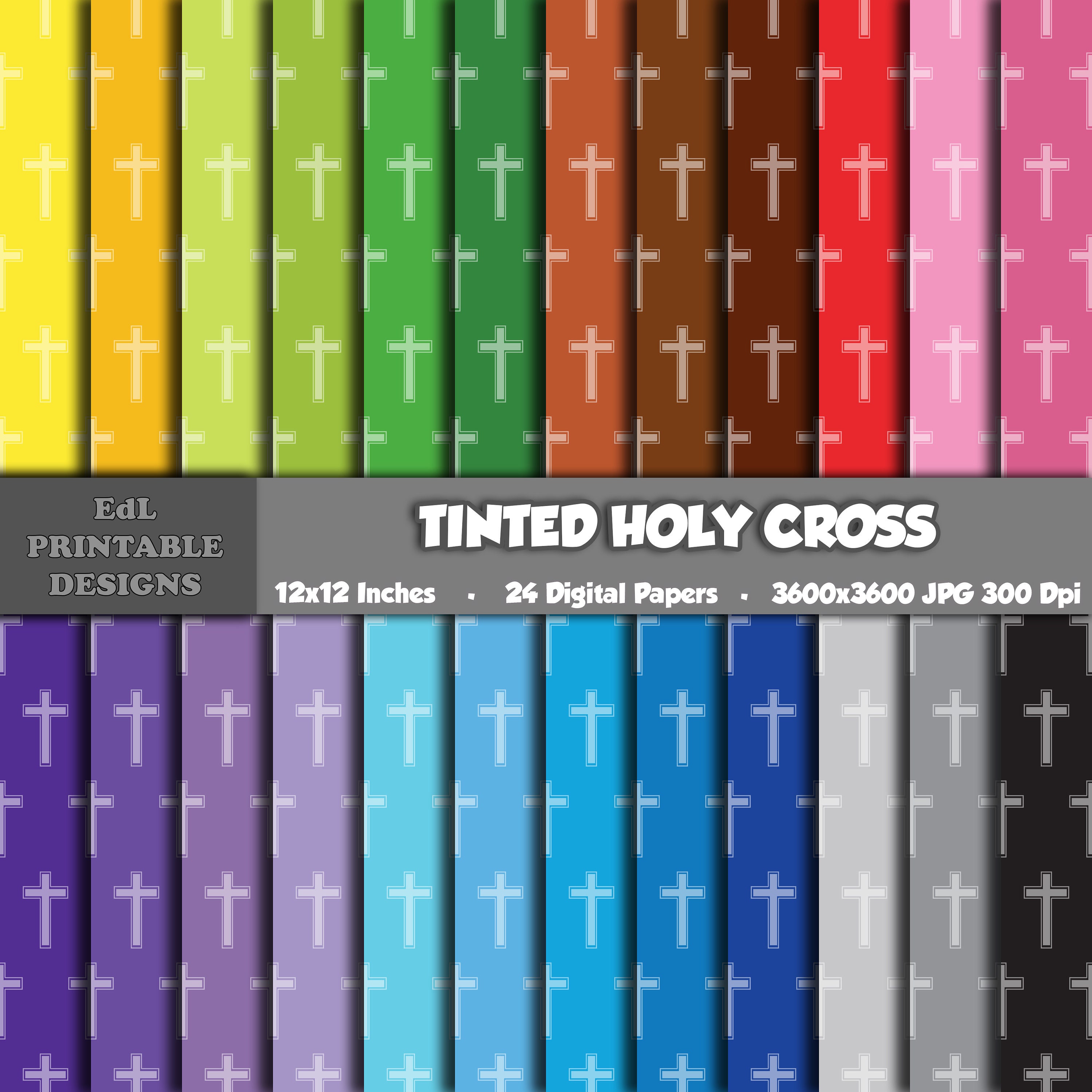Holy Pattern Link Ink Tinted Holy Cross Digital Paper, Christian Seamless Patterns, Religious ...