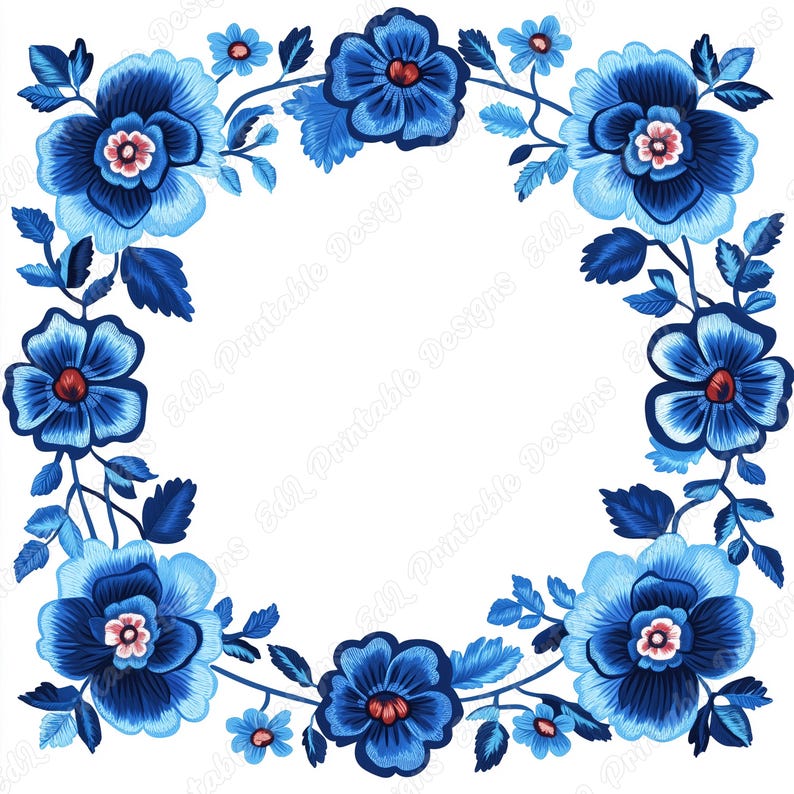 Mexican Floral Frame Clipart, Dia De Los Muertos, Cinco De Mayo ...