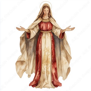 20 Virgin Mary Clip Art, Mother of Jesus Printable Images, Holy Mother Digital Download, Catholic Religious Scrapbooking Paper Craft JPG Set