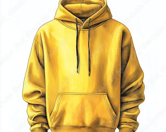 Watercolor Hoodie Clipart, Clothes Printable Images (Digital Download)