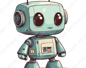 ロボットのクリップアート、印刷可能な保育園のボット画像バンドル