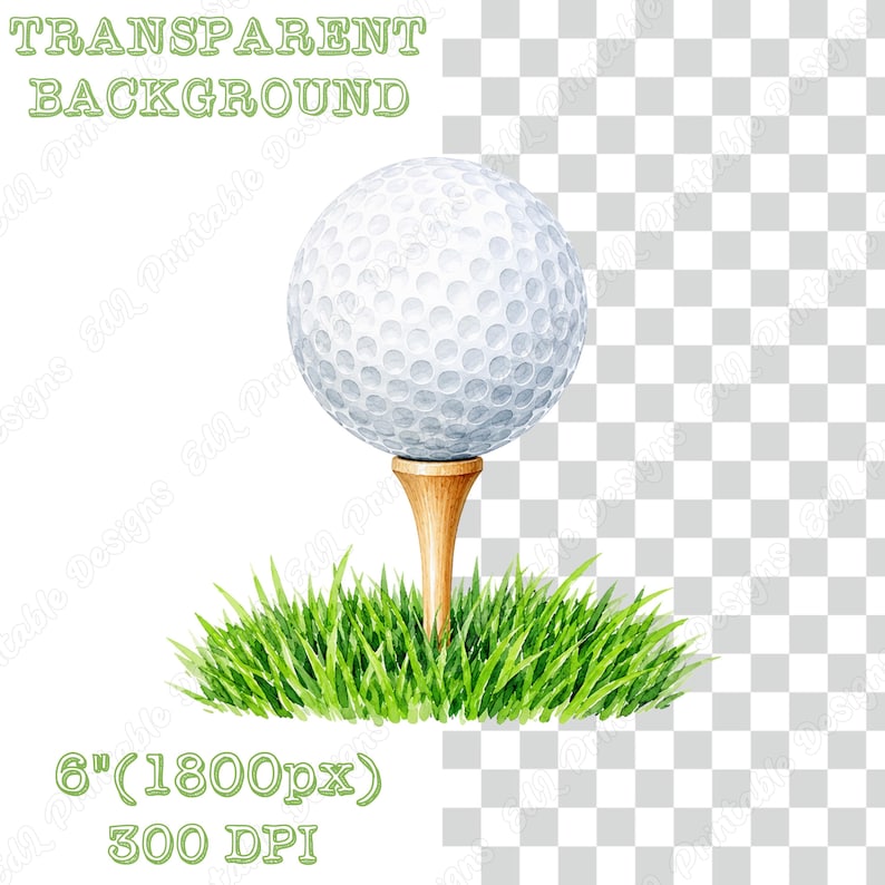 Golf Watercolor PNG Clipart, Printable Golf Birthday Images, Sports Party Digital Download, Fathers Day Scrapbooking Paper Crafts Bundle