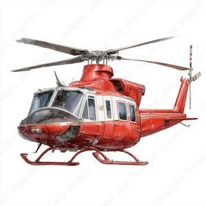20 Realistic Helicopter Clip Art, Military Chopper Printable Images, Civil Helicopter Digital Download, Scrapbooking Paper Crafts JPG Bundle