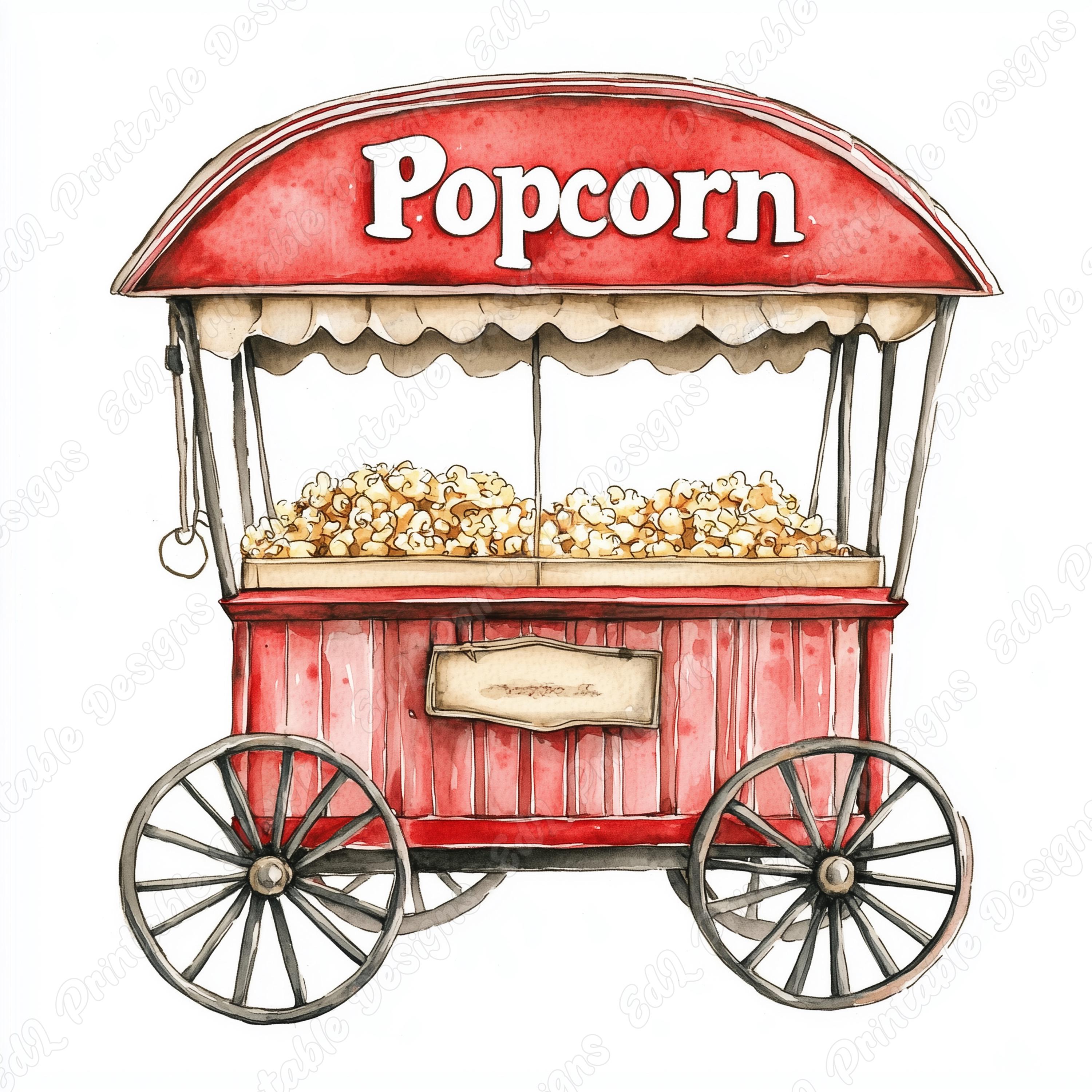 Carro de palomitas de maíz - Etsy México, image size:3000x3000