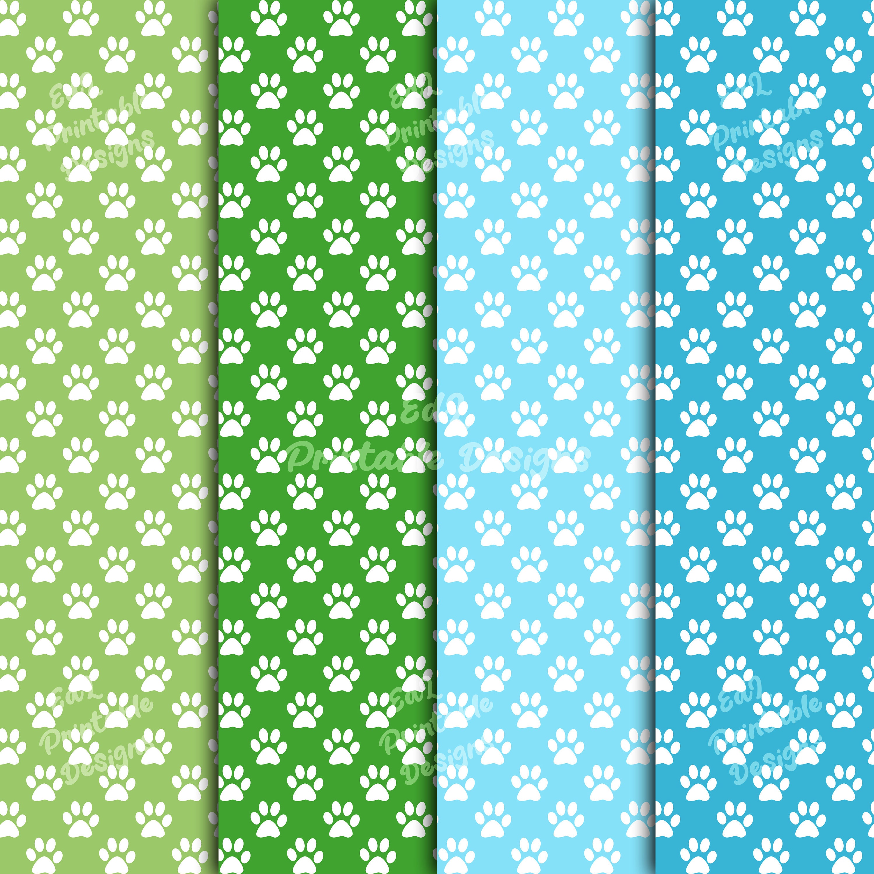 Paw Print Digital Paper Pack Animal Paw Printable Background - Etsy