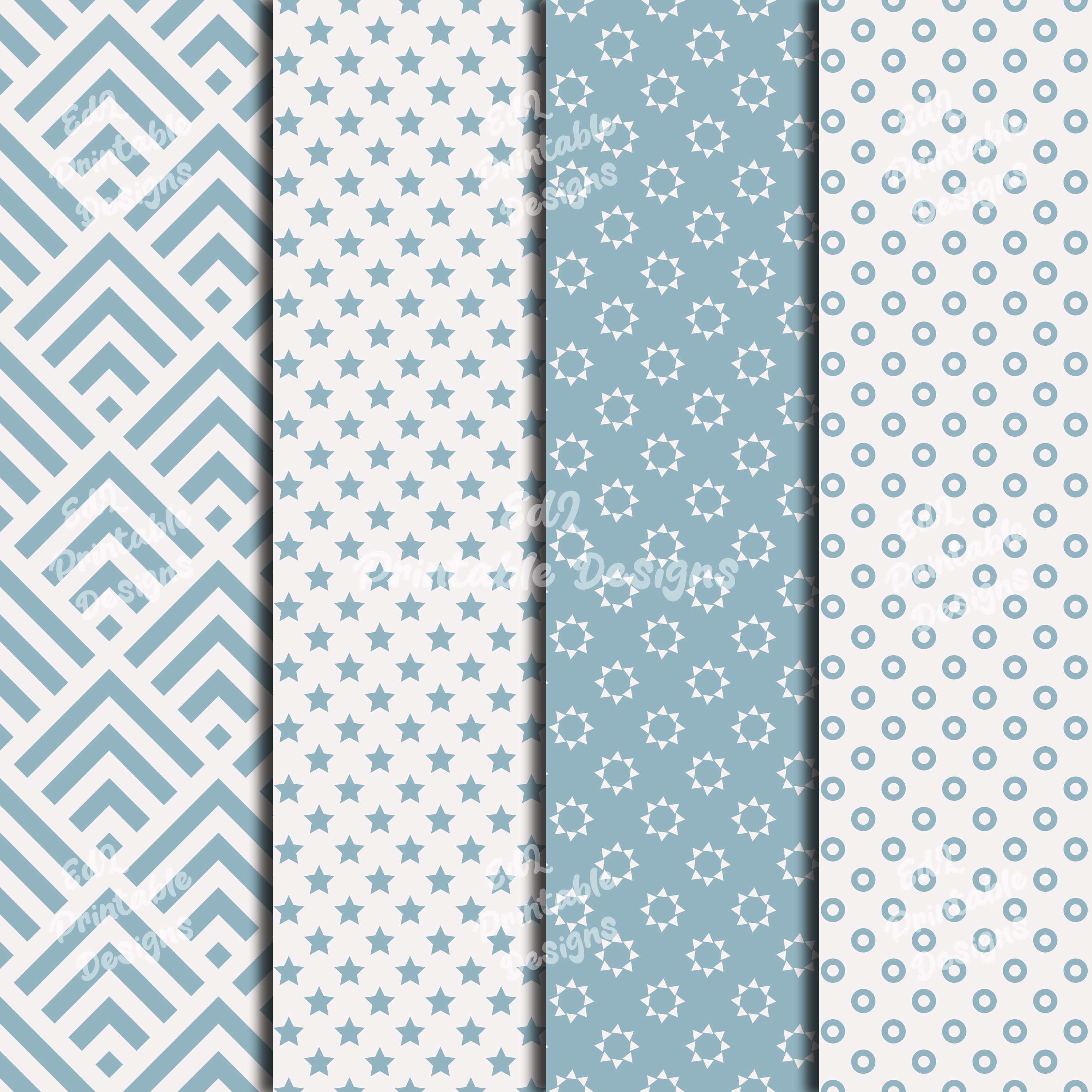 Powder Blue and White Digital Paper, Baby Boy Blue Printable Background ...