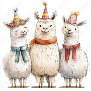20 images clipart fête d'anniversaire de lama, image imprimable animal fantaisiste, téléchargement numérique de lama drôle original, scrapbooking paper craft JPG Bundle