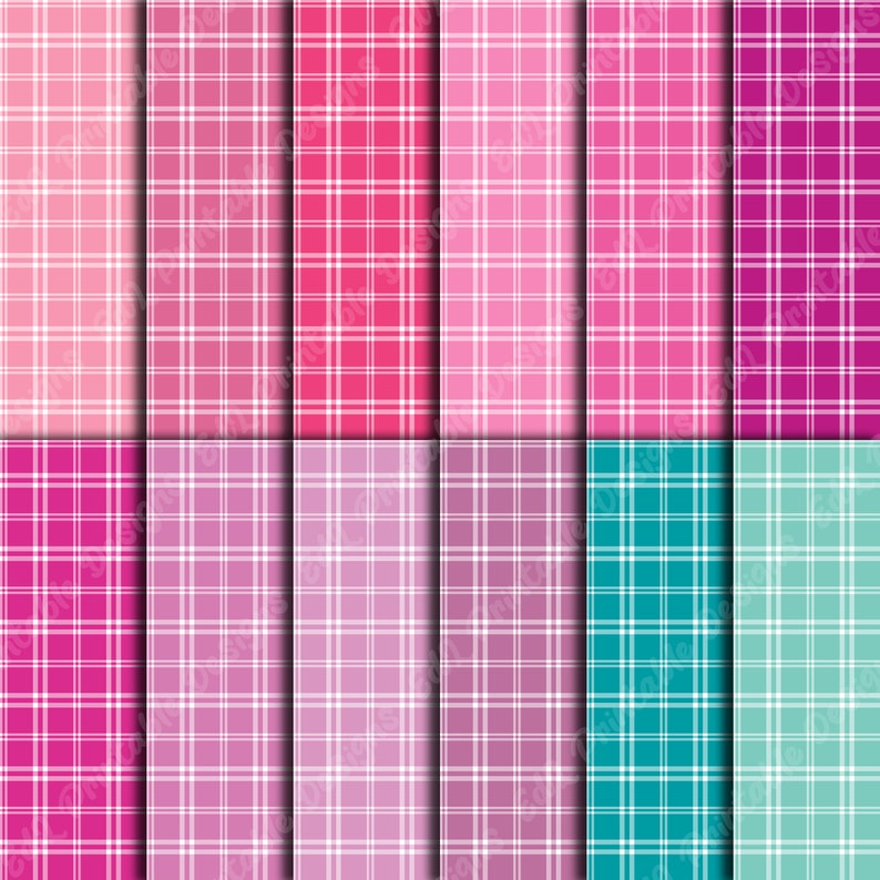 100 Colorful Plaid Digital Papers, Tartan Scrapbook Backgrounds ...