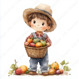 20 Niedlicher Bauer Junge Clip Art, entzückender Junge vom Bauernhof druckbares Bild, kleiner Junge vom Land Digitaler Download, Bauernhof Kinder Scrapbooking Papierhandwerk JPG