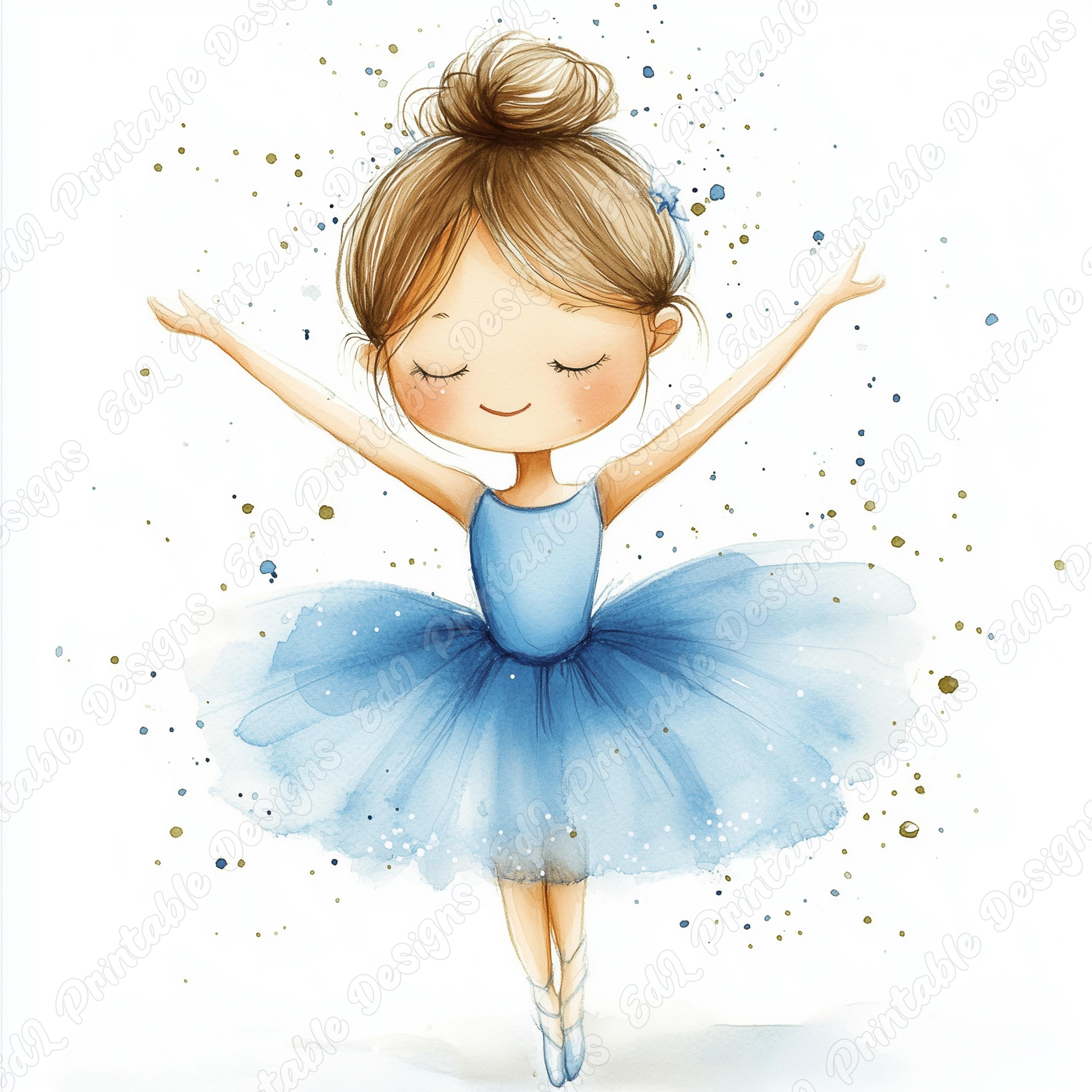Watercolor Ballerina Clip Art, Ballet Girl Printable Images (JPG Bundle ...