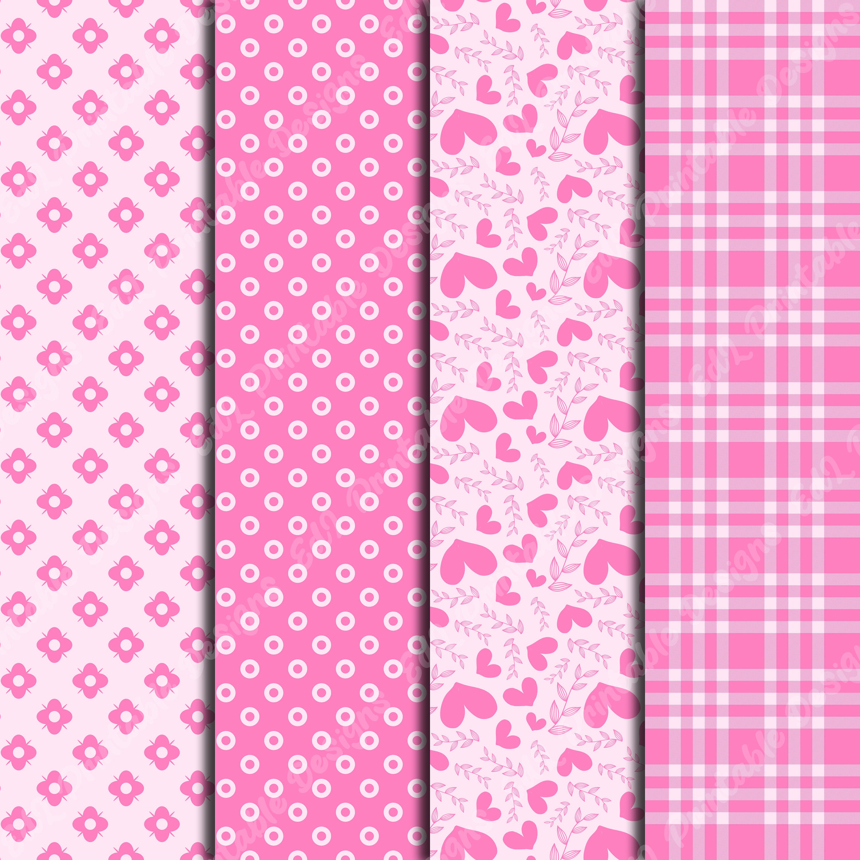 Pastel Pink Colors Digital Paper, Romantic Valentines Day Printable ...