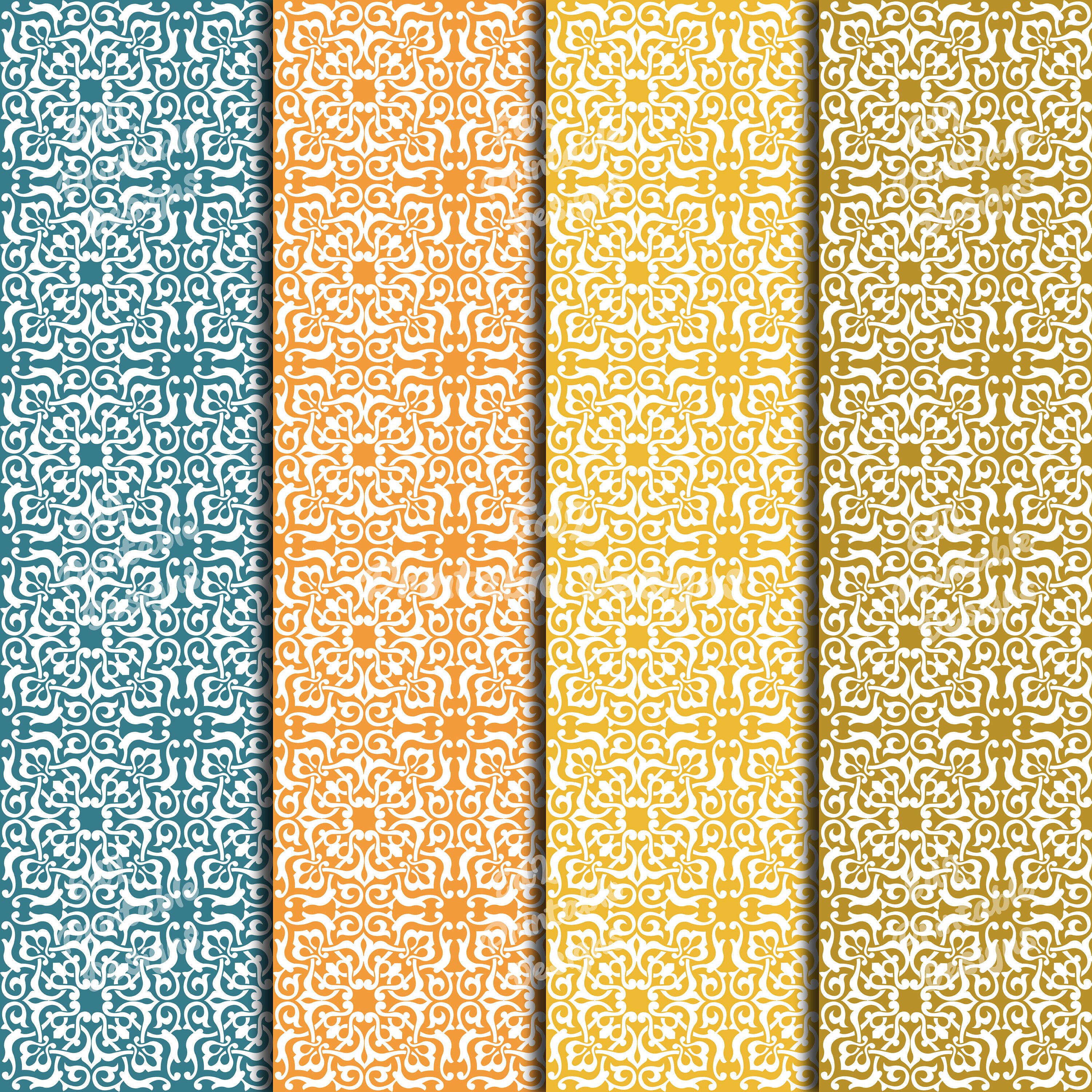 Arabesque Digital Paper, Moroccan Seamless Pattern (set of 20) (digital ...
