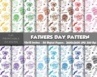 Fathers Day Digital Paper, Printable Gentleman Pattern, Daddy Scrapbook, Men Background (Digital Download)