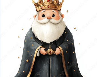 Watercolor Royal King Clipart, Medieval Prince Paper, Printable Emperor Images (Digital Download)