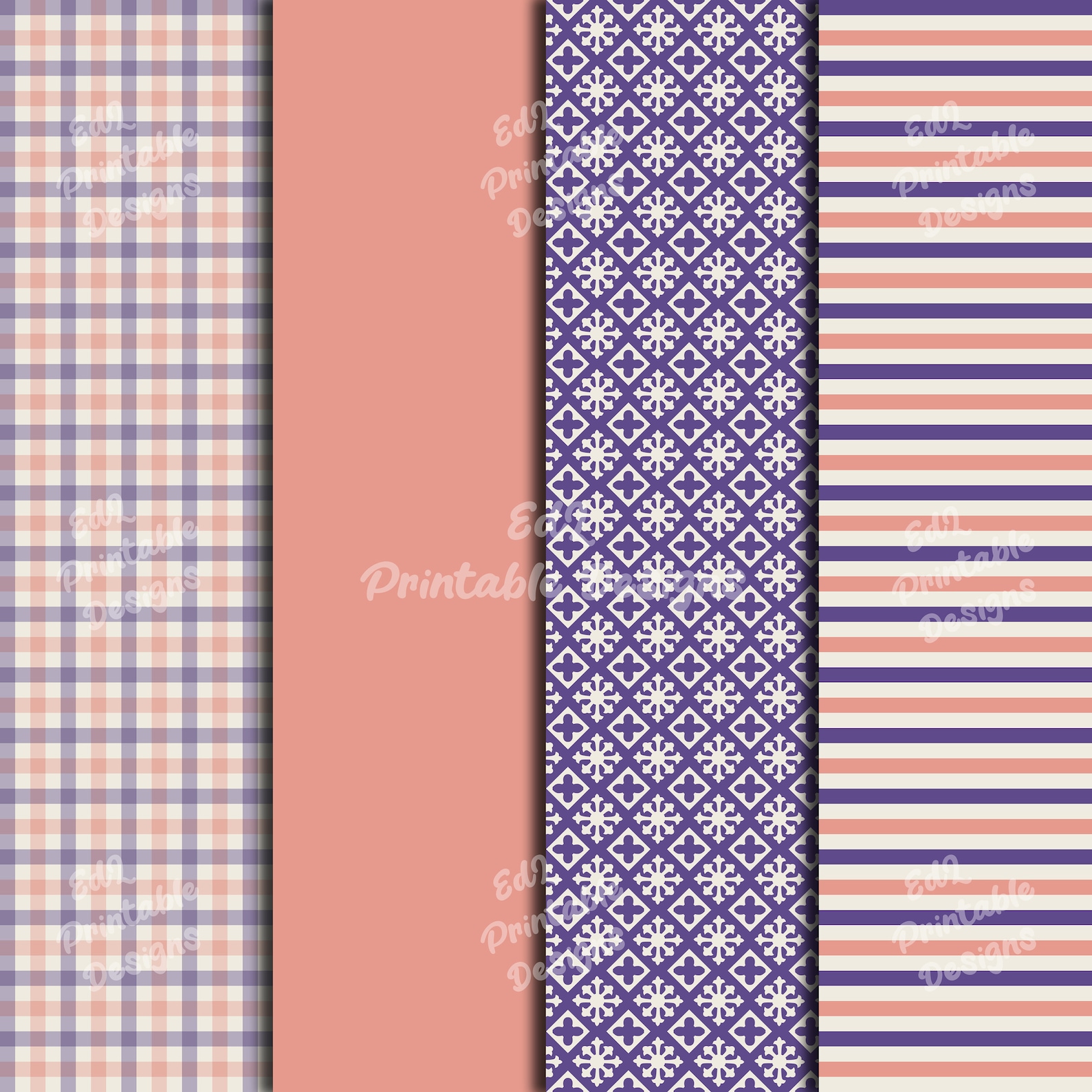 Purple and Pink Digital Paper Pack, Scrapbook Background (set of 24) - Etsy