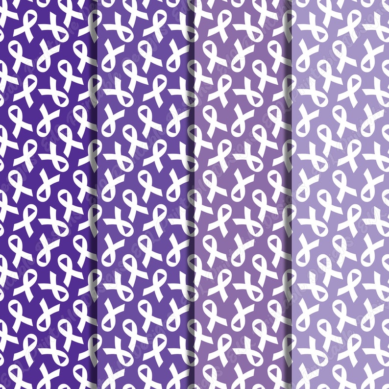 Cancer Ribbon Confetti Digital Paper, Awareness and Hope Seamless ...