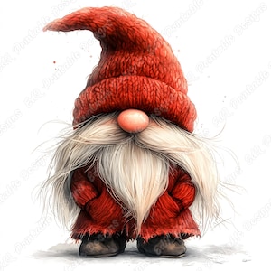 19 Stilvolle Gnome Clip Art, Aquarell Herbst Gnome druckbare Bild, Weihnachten Digitaler Download, niedliches Weihnachten Scrapbooking Papierhandwerk JPG Bundle