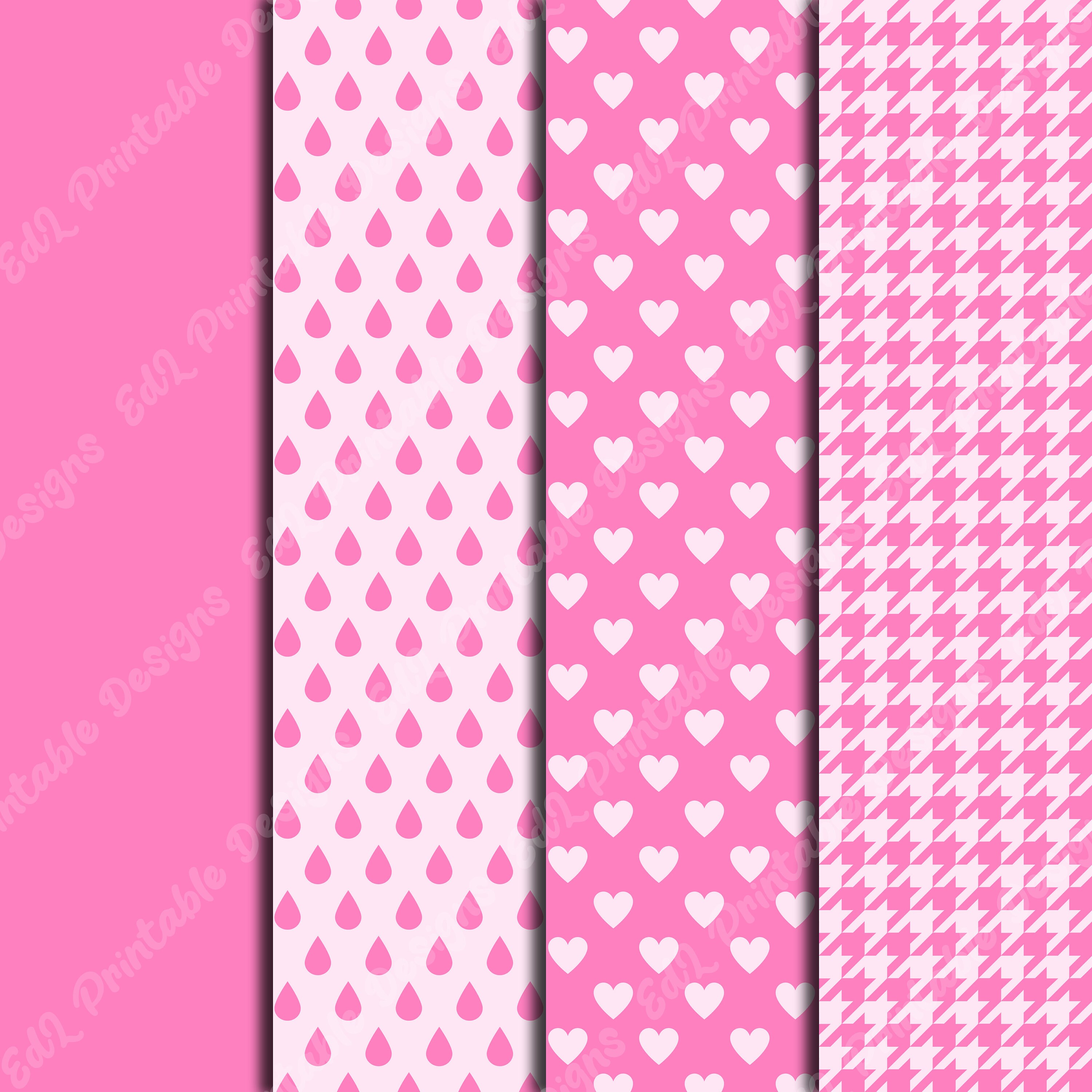 Pastel Pink Colors Digital Paper, Romantic Valentines Day Printable ...