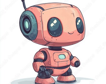 ロボットのクリップアート、印刷可能な保育園のボット画像バンドル