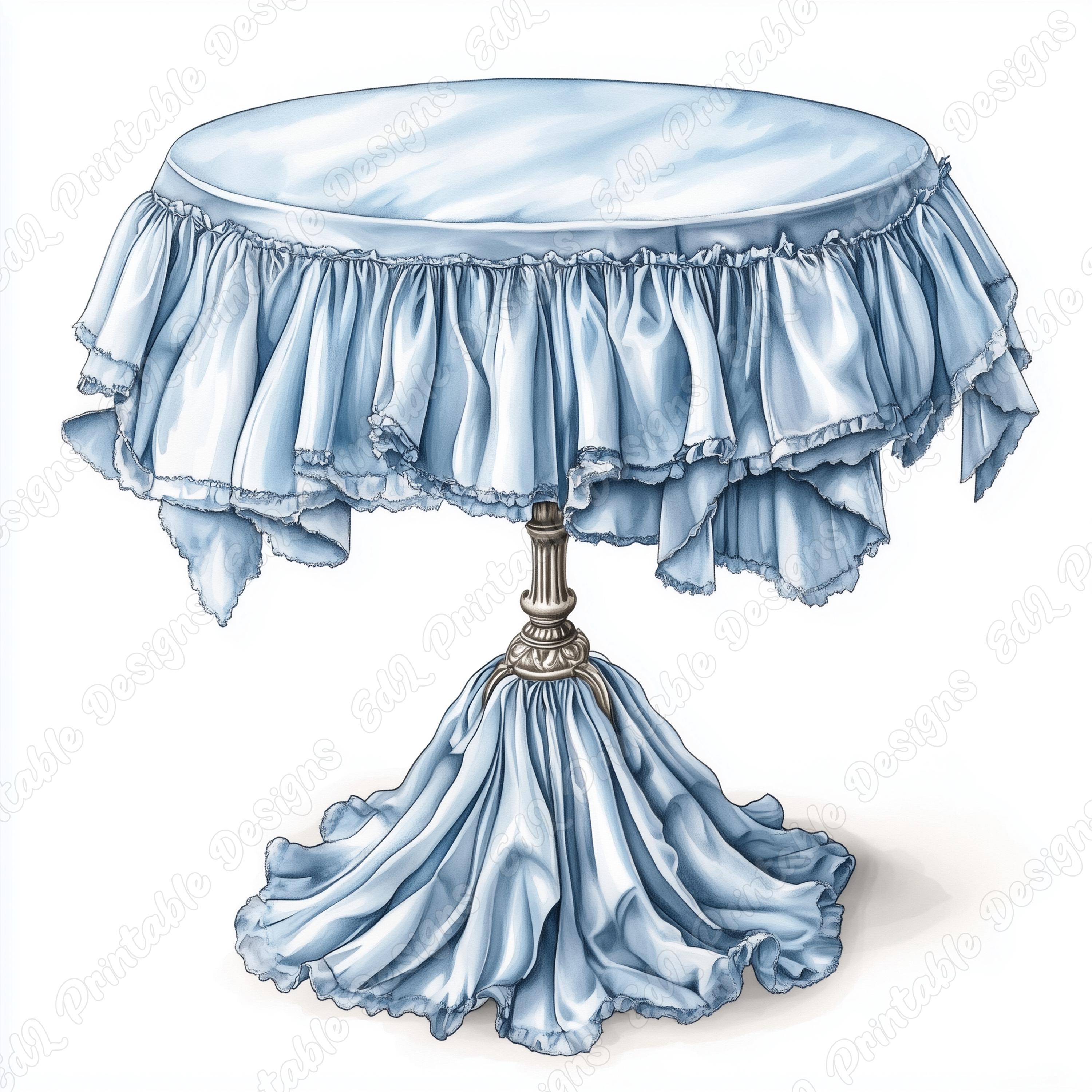 Table Ruffles Vector Vintage Table Clip Art, Ruffles Image Set (digital Download) - Etsy