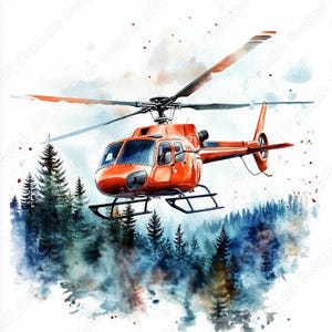 20 Aquarell Hubschrauber Clip Art, Flugzeug druckbare Bilder, digitaler Download Helikopter, Flugzeug Scrapbooking Papierhandwerk JPG Bundle