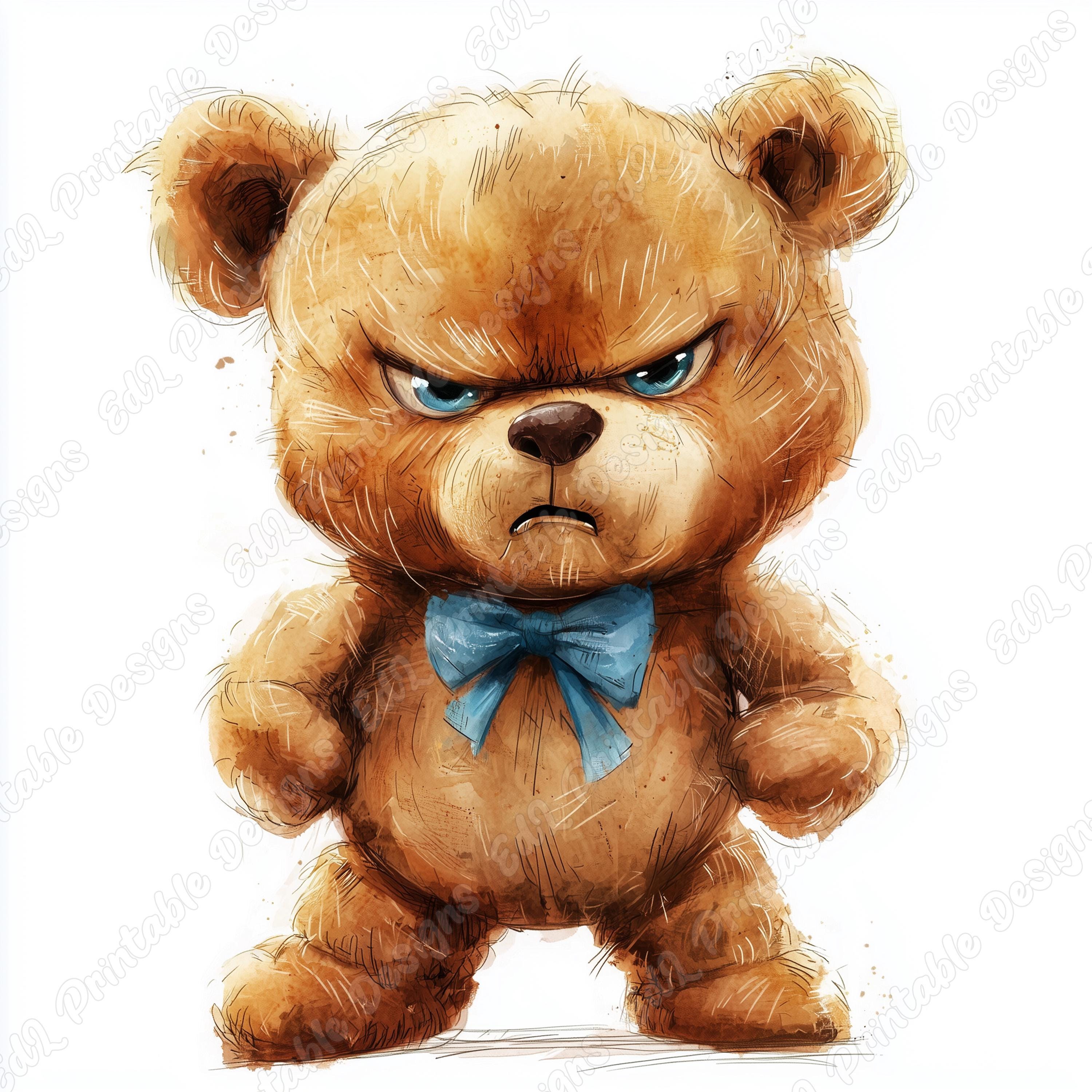 Angry teddy bear - Etsy México, image size:3000x3000