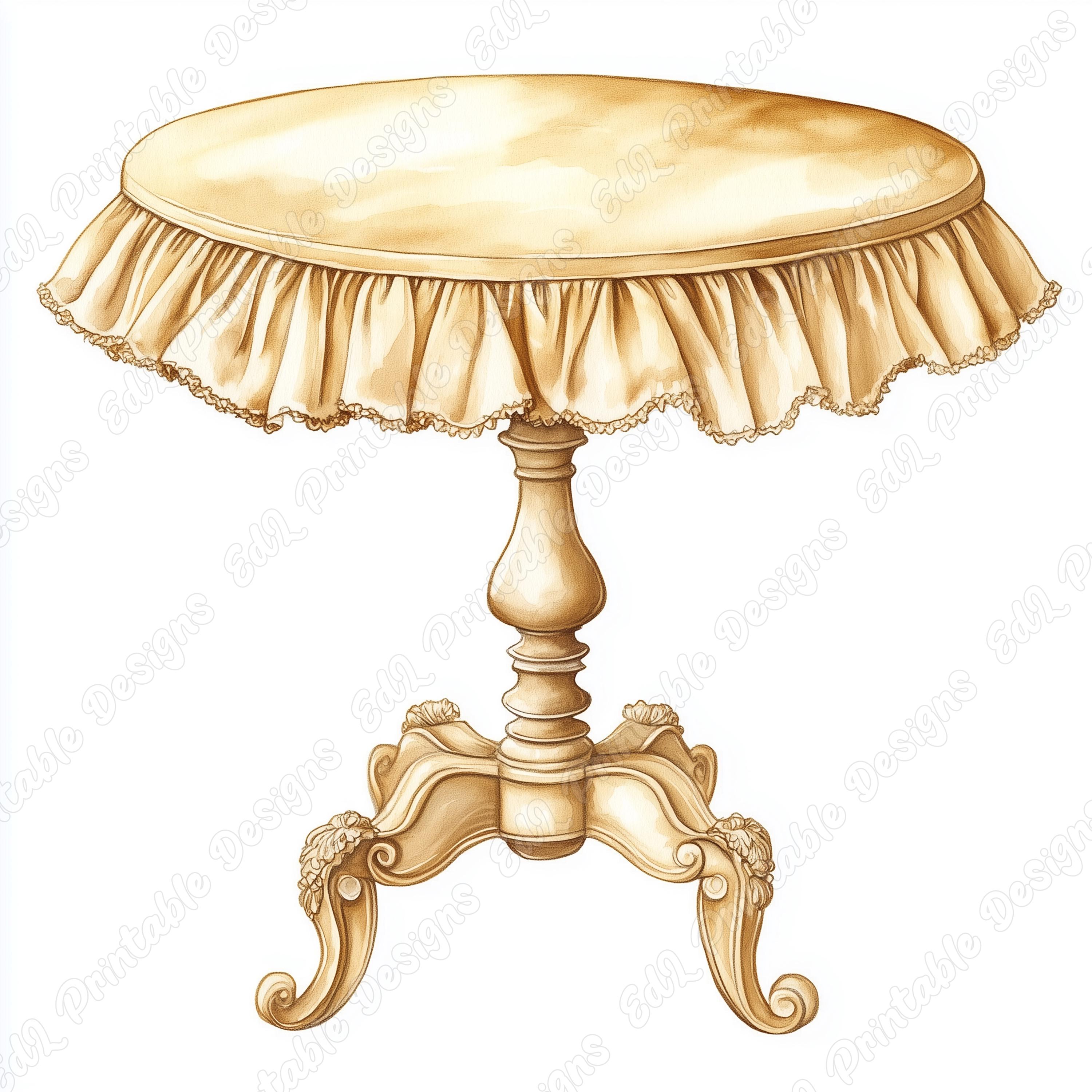 Table Ruffles Vector Vintage Table Clip Art, Ruffles Image Set (digital Download) - Etsy