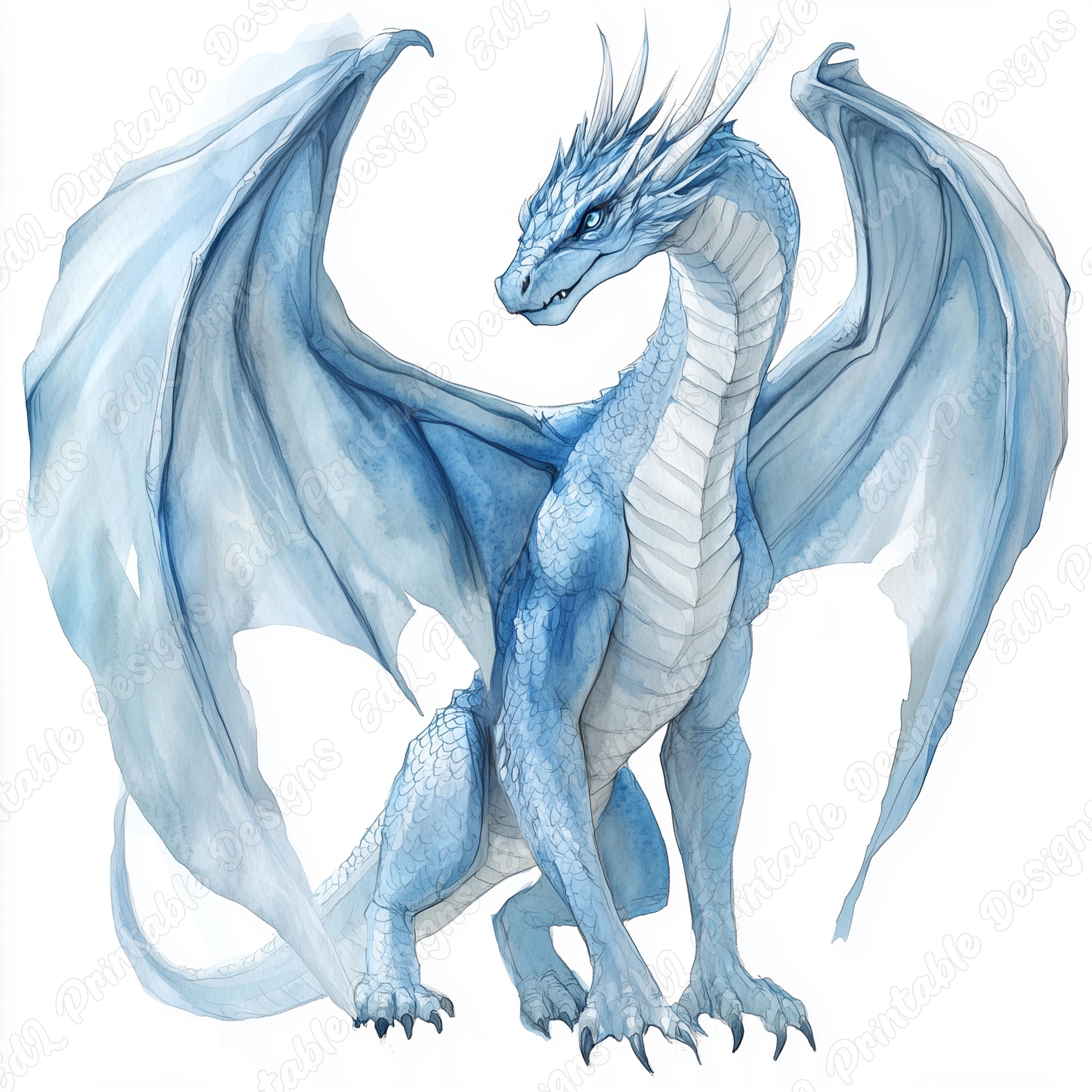 20 Majestic Dragon Clip Art, Fantasy Dragon Printable Images, Magical Dragon Digital Download, Mythical Dragon Scrapbooking Paper Crafts JPG