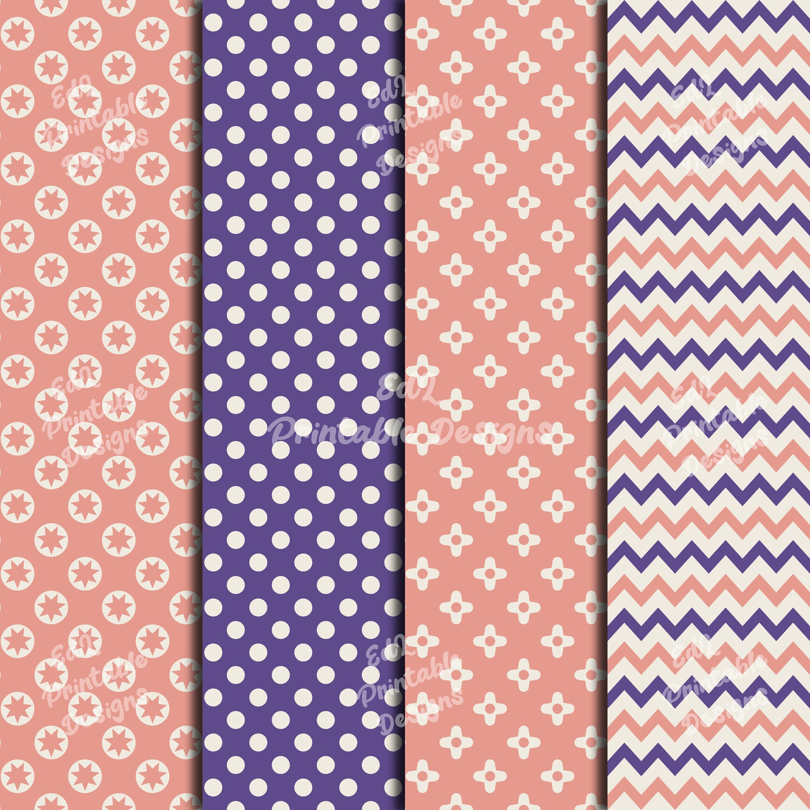 Purple and Pink Digital Paper Pack, Scrapbook Background (set of 24) - Etsy