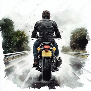 20 Clip Art di uomini in moto, Immagini stampabili di scene di strada con motociclisti, Download digitale di motociclette americane, Set di JPG per scrapbooking