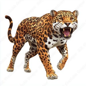 14 ClipArt realistiche di giaguari, Immagini stampabili di grandi felini selvatici, Download digitale di animali selvatici, Pacchetto JPG di carta per scrapbooking con animali della giungla