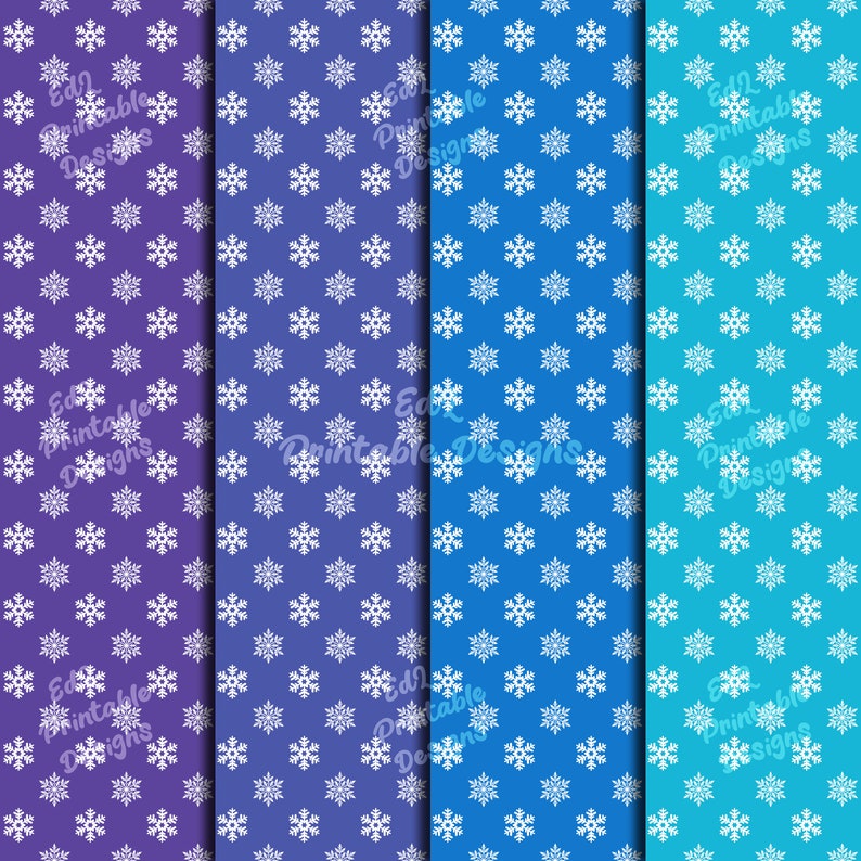 Snowflake Digital Paper Pack, Christmas Printable Background, Winter