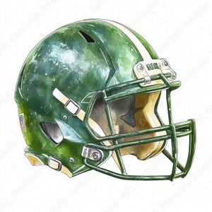 19 Football Helm Clip Art, druckbare Aquarell Bilder, American Football Helm digitaler Download, Sport Scrapbooking Papier Handwerk JPG Set
