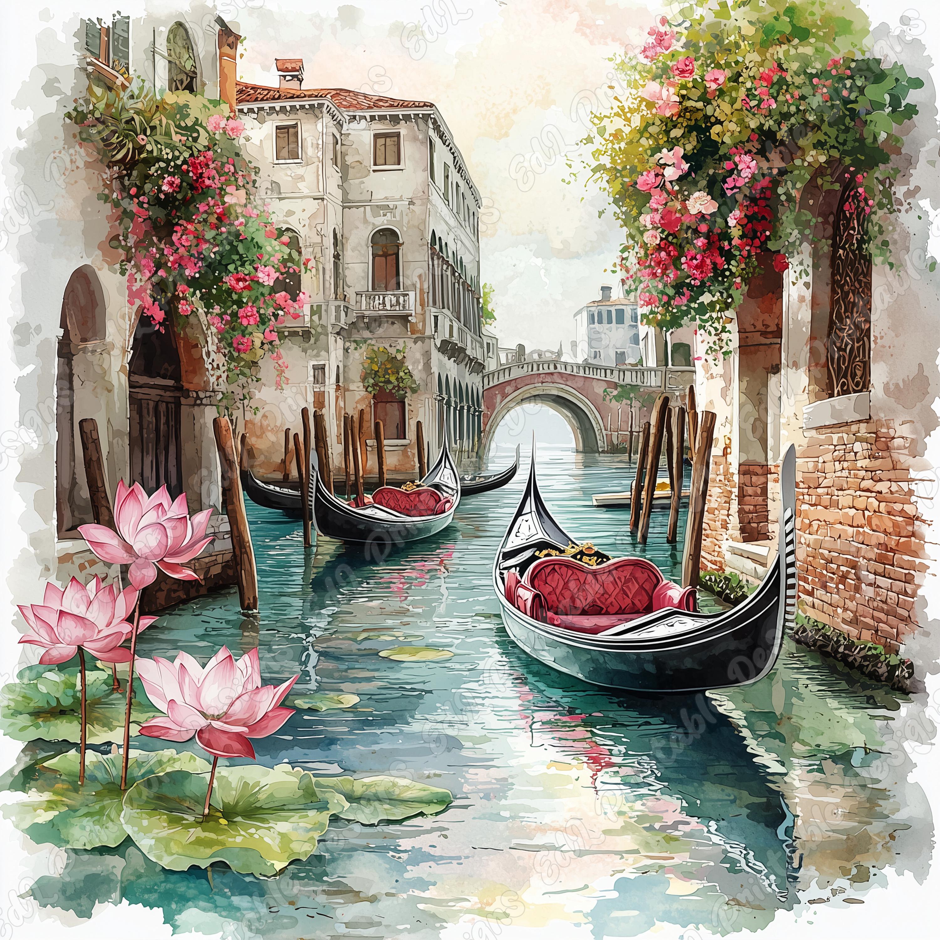 20 ロマンチックなベニスのゴンドラ クリップ アート、ベニスの運河の