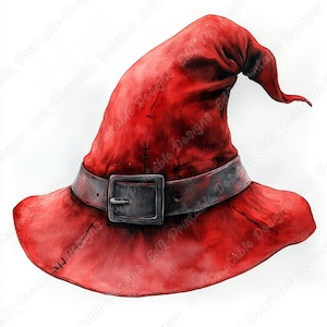 20 Clip Art di cappelli da strega di Halloween, Immagini stampabili di cappelli da strega ad acquerello, Download digitale, Set di JPG di cappelli da strega spettrali per scrapbooking e lavori di carta