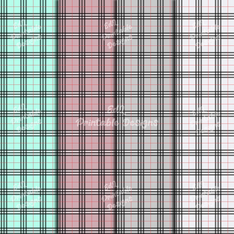 Pastel Plaid Digital Papers, Classic Tartan Patterns (set of 24) - Etsy