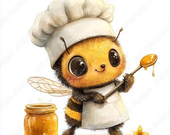 Clipart aquarelle d'abeilles, images de bourdons, lot JPG d'abeilles lunatiques (téléchargement numérique)