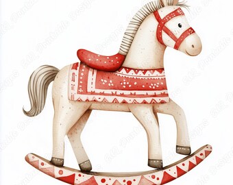 10 クリスマス ロッキング ホース おもちゃ クリップアート