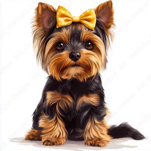 20 Cute Yorkshire Terrier Clipart, Yorkie Puppy Printable Image, Adorable Dog Digital Download, Cute Animal Scrapbooking Paper Craft JPG Set