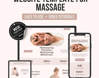 Modelo de site de massagem Wix: design de spa e bem-estar