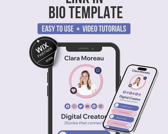 Wix link in bio template | linktree alternative | Instagram link in bio | Professional One-Page Profile | Fully Editable, No code