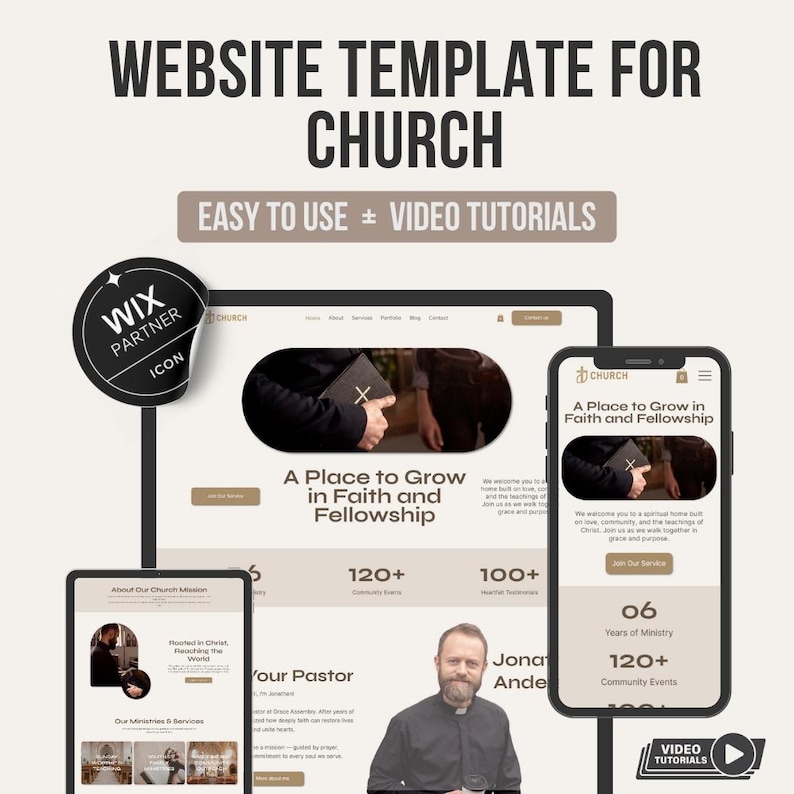 Wix Church Website Template: Faith & Ministry Design - Etsy