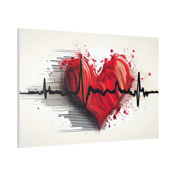 Colorful Heart Beat, Original Canvas painting, Canvas wall Art, 16x20
